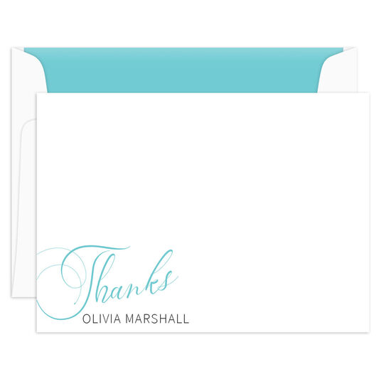 Thanks Flat Thank You Note Cards